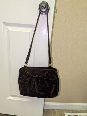 Carpetbags of America brown velvet purse